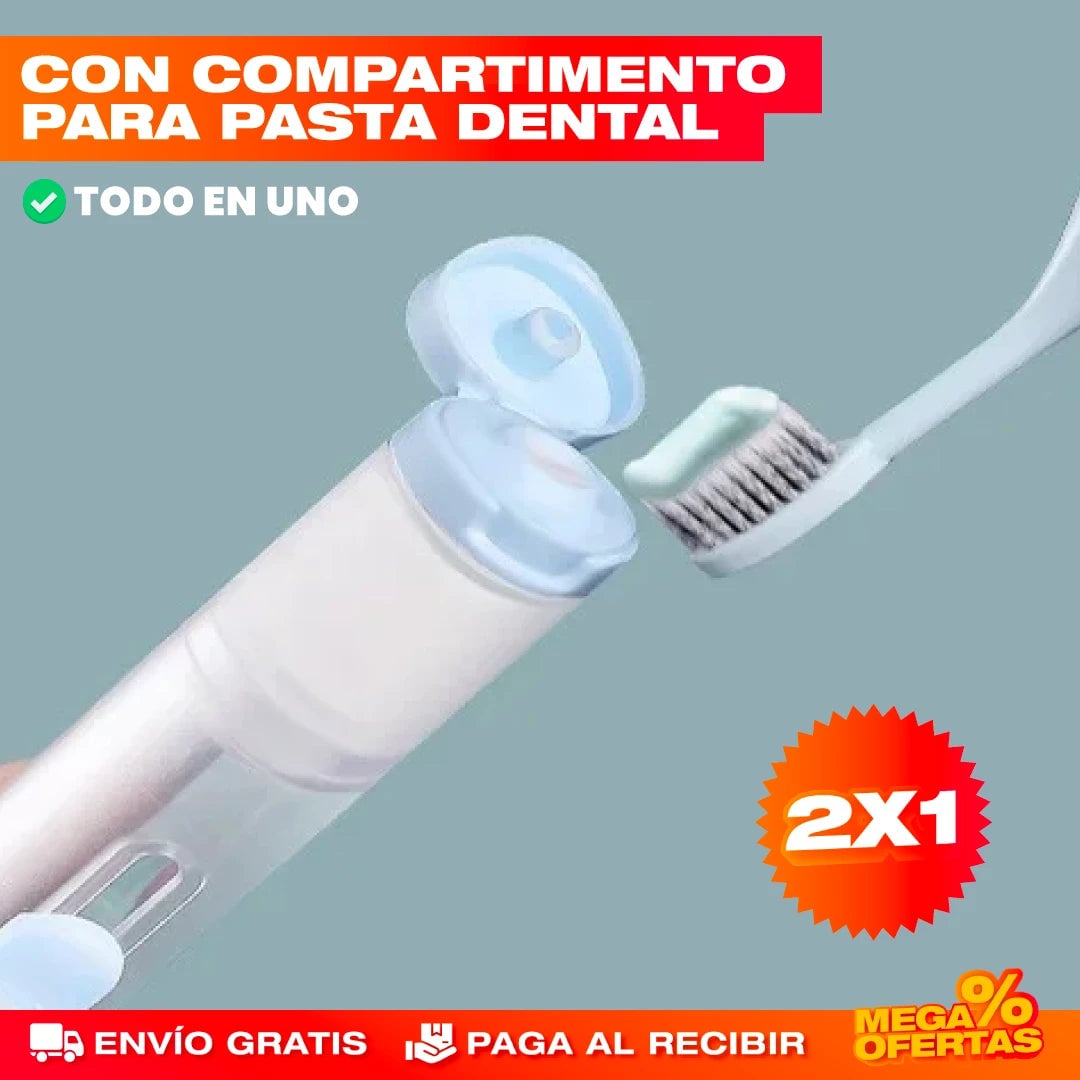 Cepillo de Dientes para Viajeros – Cepíllate Donde Sea, Compacto y Limpio · 2x1