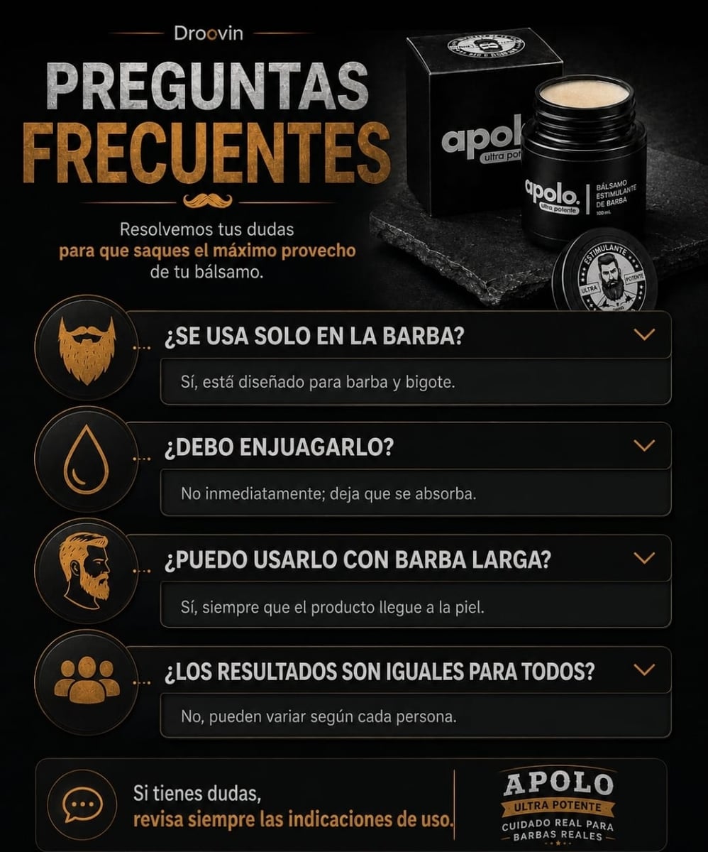 APOLO Ultra Potente | Bálsamo Estimulante para Barba y Bigote 100 mL
