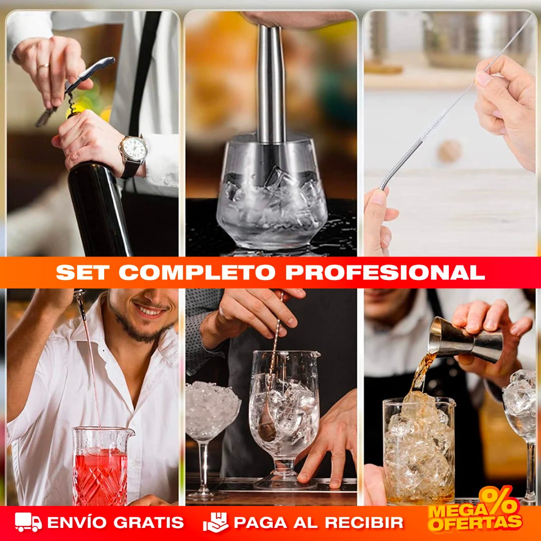 KIT PROFESIONAL DE COCTELERÍA 14 PIEZAS