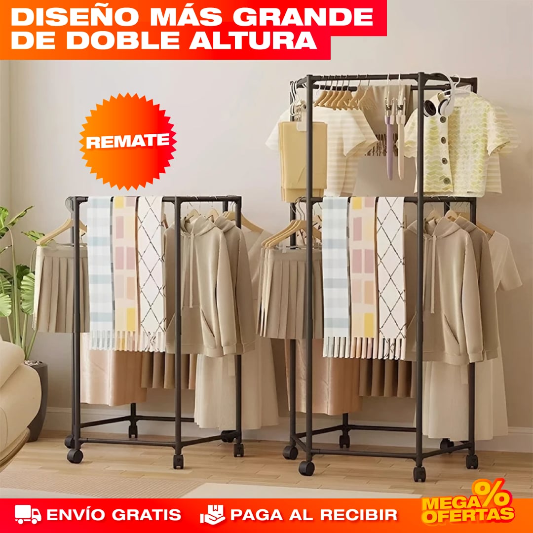 Perchero Hexagonal Doble – Cuelga Chaquetas, Camisas y Toallas Sin Taladrar