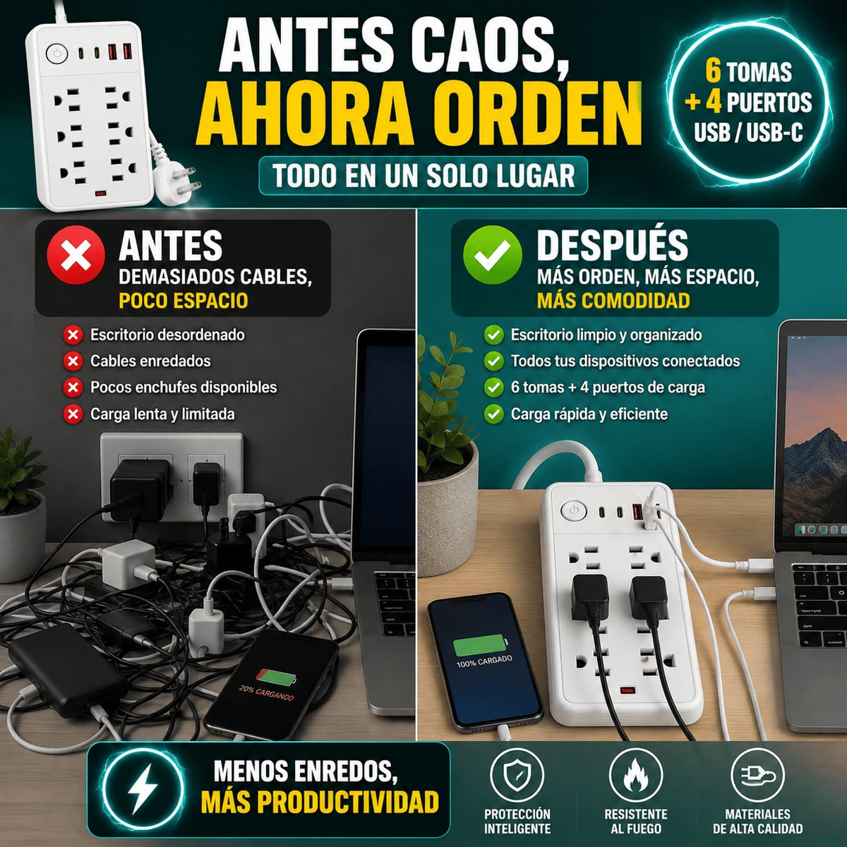 Extencion MultiPower 2500W 10 en 1