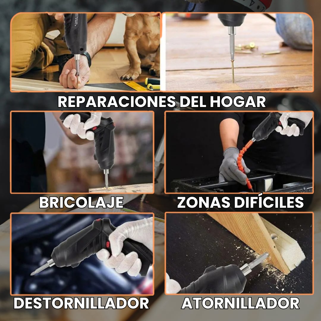 POWERTURN™ - DESTORNILLADOR ELÉCTRICO INALÁMBRICO DE 47 PZAS + + ENVÍO GRATIS📦