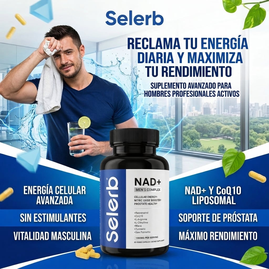 Selerb NAD+® Energía Celular, Soporte Prostático y Rendimiento Masculino, No esperes más, mejora tu rendimiento diario ahora aprovecha la oferta llevas 2 x tan solo 208 Quezales
