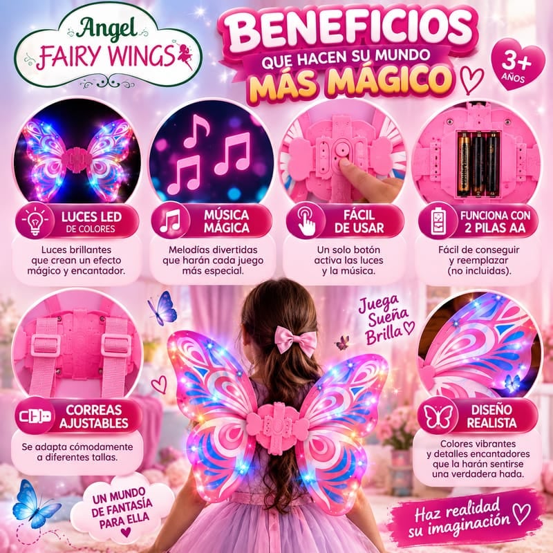 OFERTA - Alas de Mariposa con LED y Música para Pequeñas Soñadoras - ENVIO GRATIS