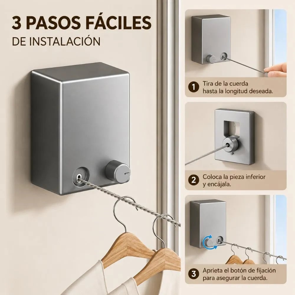 Tendedero De Ropa Retráctil