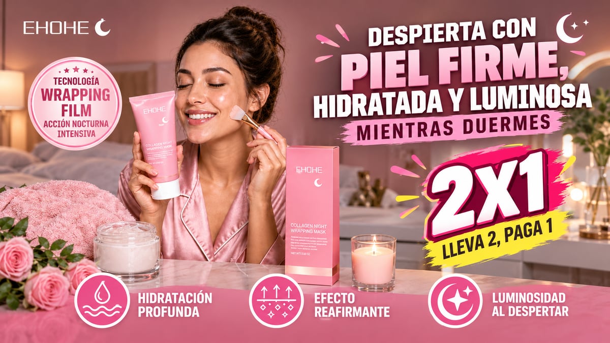 🔥PROMO 2X1🔥 SOLO POR HOY🌙💎2 Mascarillas Nocturna de Colágeno. 💎💧 Dale a Tu Rutina Nocturna un Toque de Colágeno, Hidratación y Cuidado