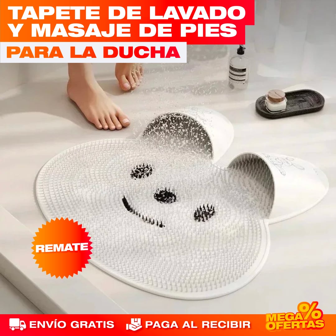 Tapete de Lavado y Masaje de Pies para Ducha – Pies Limpios y Relajados Sin Agacharte