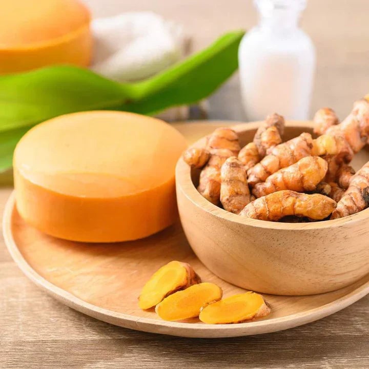 Jabón de Cúrcuma Natural -   ¡LIBERATE DE LAS MANCHAS Y EL ACNE! 🧼🍂 Paga 1 y Lleva 2😱
