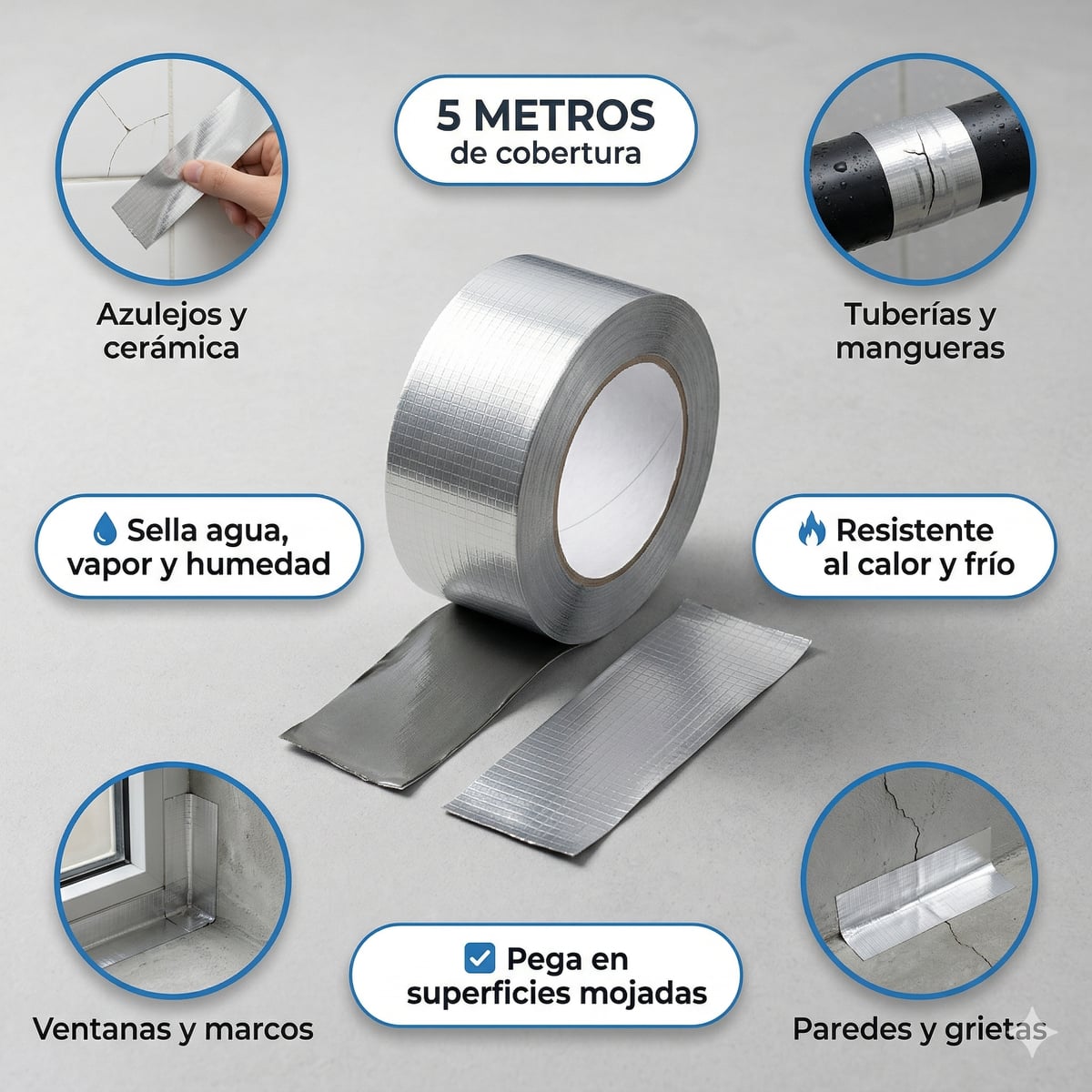 Cinta Adhesiva Impermeable-Ultra Resistencia Tamaño Grande "Precio Especial" + Envío Gratis 🎁