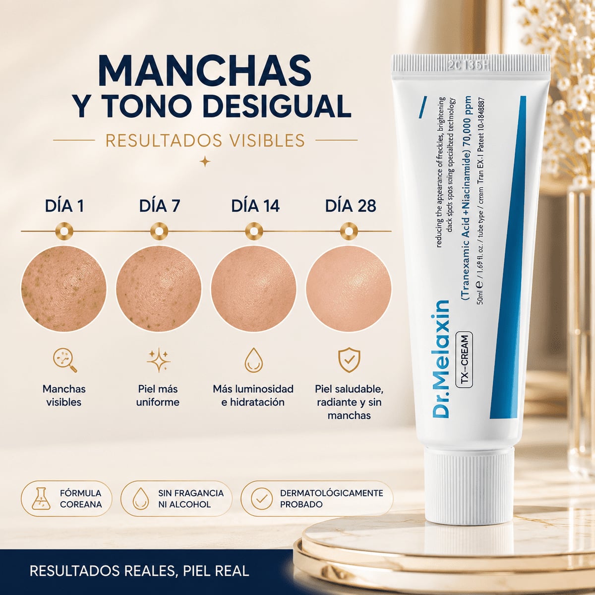 DR MELAXIN TX™ Ayuda a Reducir Manchas y Recuperar la Luminosidad Natural