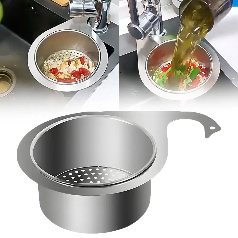 Colador de fregadero de cisne de cocina de acero inoxidable.