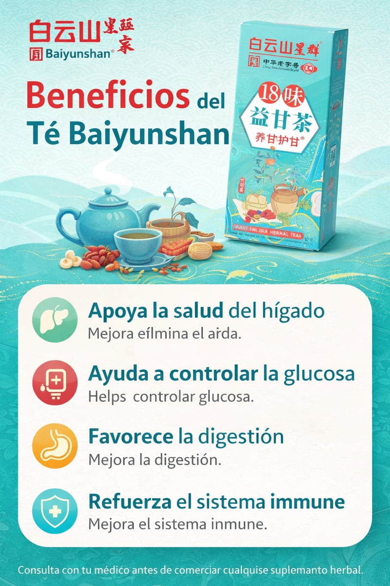 Té de hierbas chino para el cuidado del hígado "18 Flavors Liver Care Tea" 