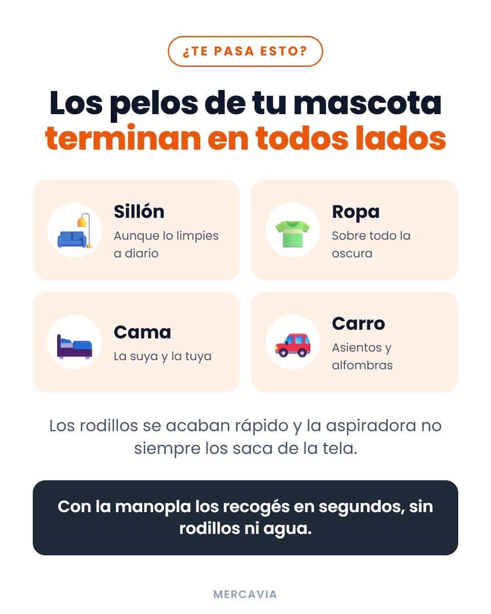 Los pelos de tu mascota terminan en todos lados