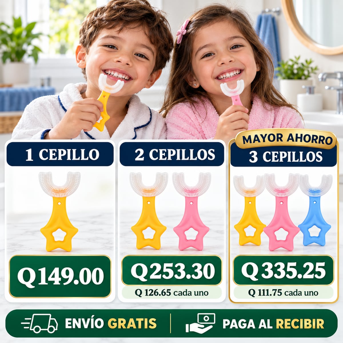Cepillo en U para Niños: ¡Dientes limpios en segundos y sin peleas! +Envio Gratis