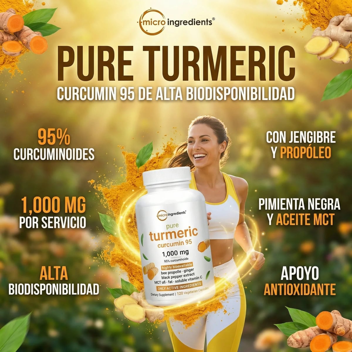 ADIOS HINCHAZON Y DOLORES CON TURMERIC 60 CÁPSULAS + ENVIO GRATIS