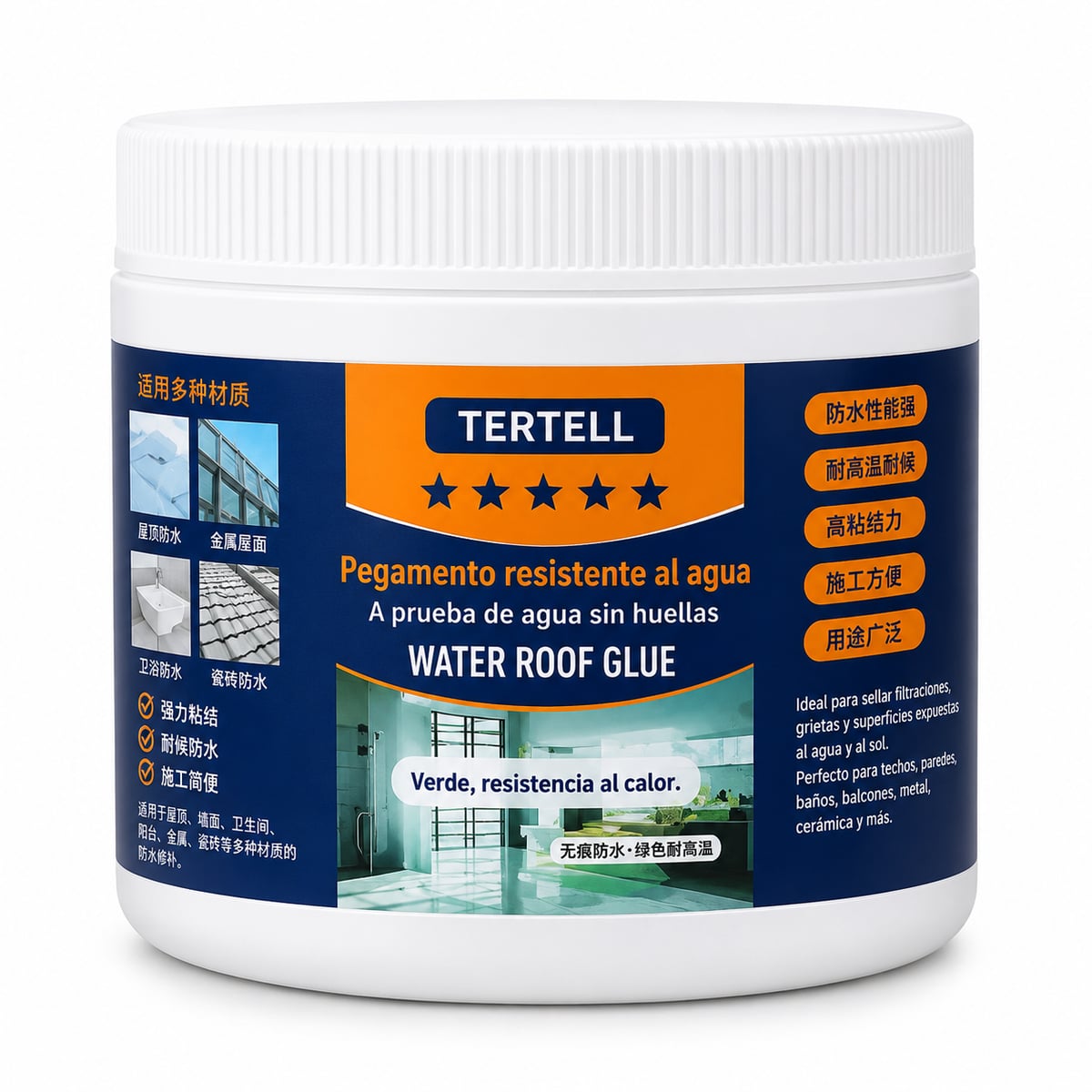 IMPERMEABILIZANTE TERTELL WATER ROOF GLUE 500 G