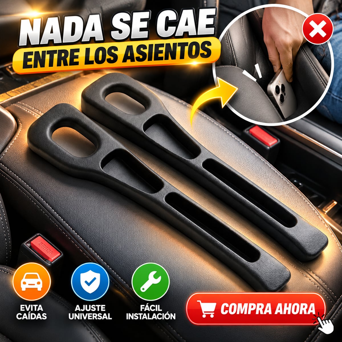 Nada se Cae Entre los Asientos - Tiras Rellenadoras para auto🚗
