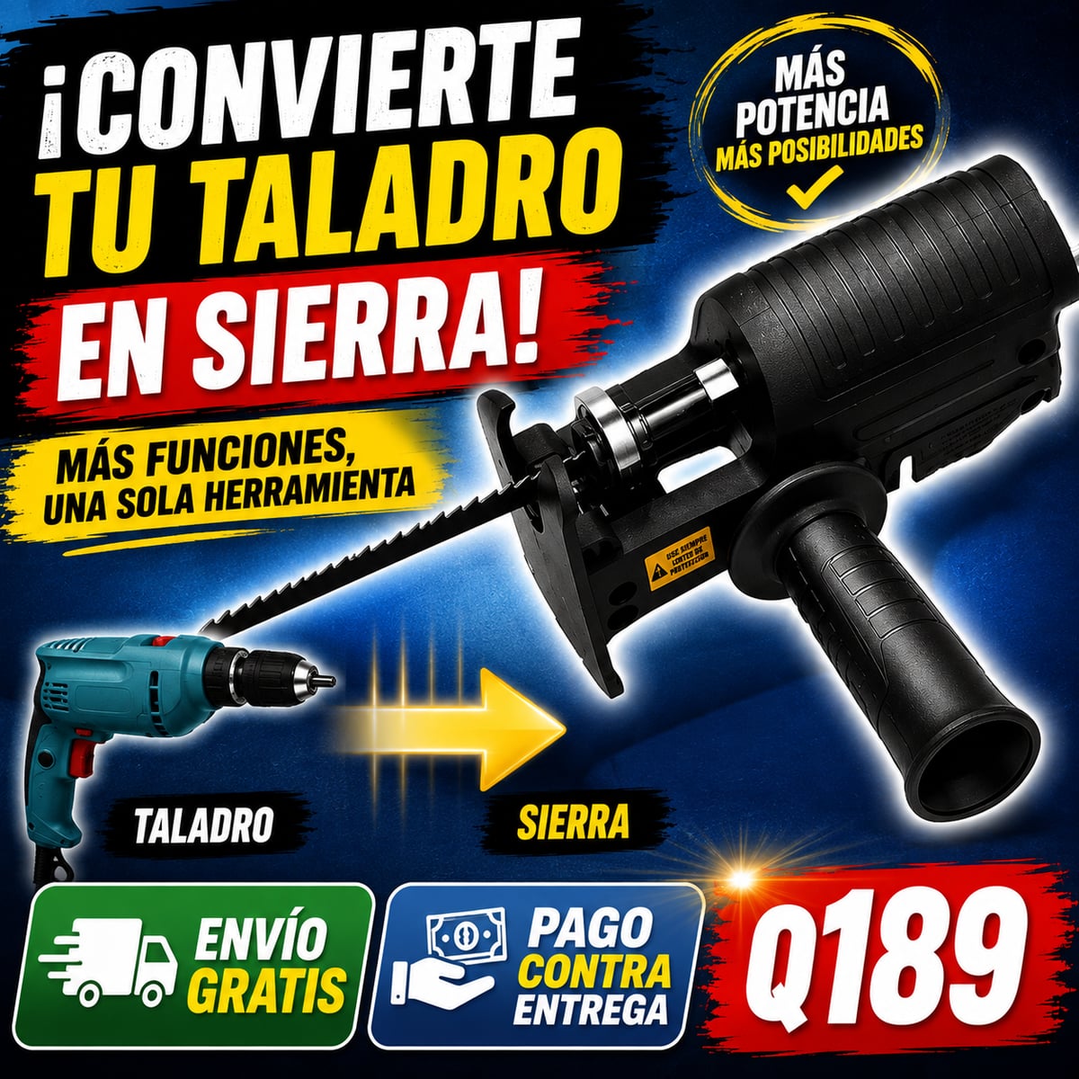 ¡OFERTA IMPERDIBLE! TRANSFORMA TU TALADRO- Adaptador Sierra para Taladros - ENVIO GRATIS 🚚