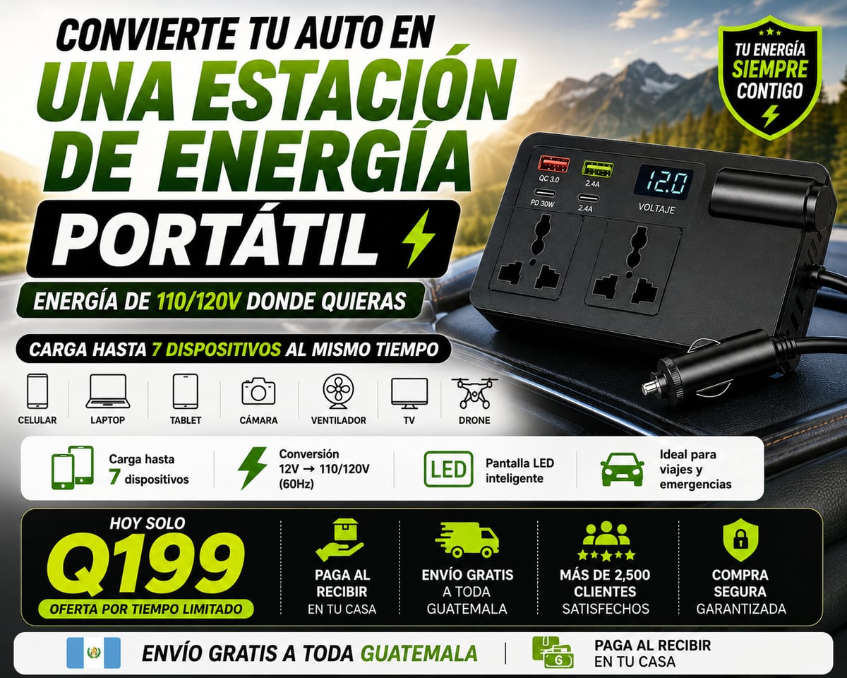 Estación de Energía Portátil para Auto 110V o 220V