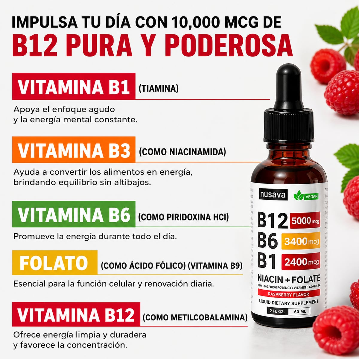 VITAMINA B12-B6-B1 QUE APORTAN ENERGIA A TU VIDA SABOR A FRAMBUESA+ ENVIO TOTALMENTE GRATIS A TODO GUATEMALA🎁