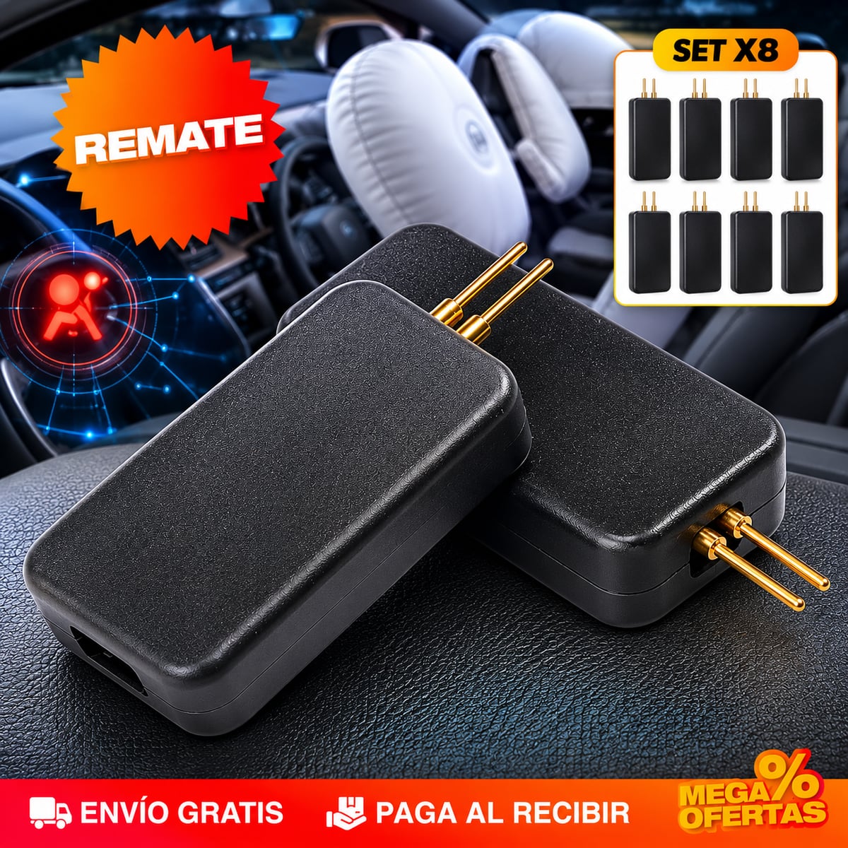 Kit x8 Detectores Diagnóstico Sistema Bolsa De Aire Para Vehículo