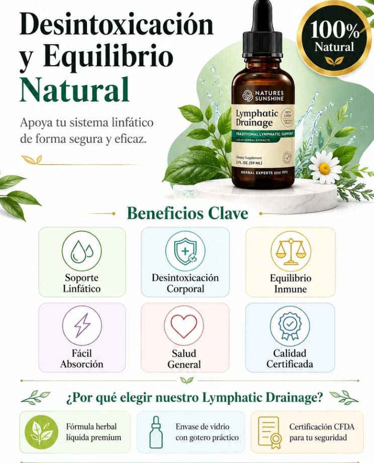 🌿Combo Linfovit Cápsulas + Lymphatic Drainage Gotas.