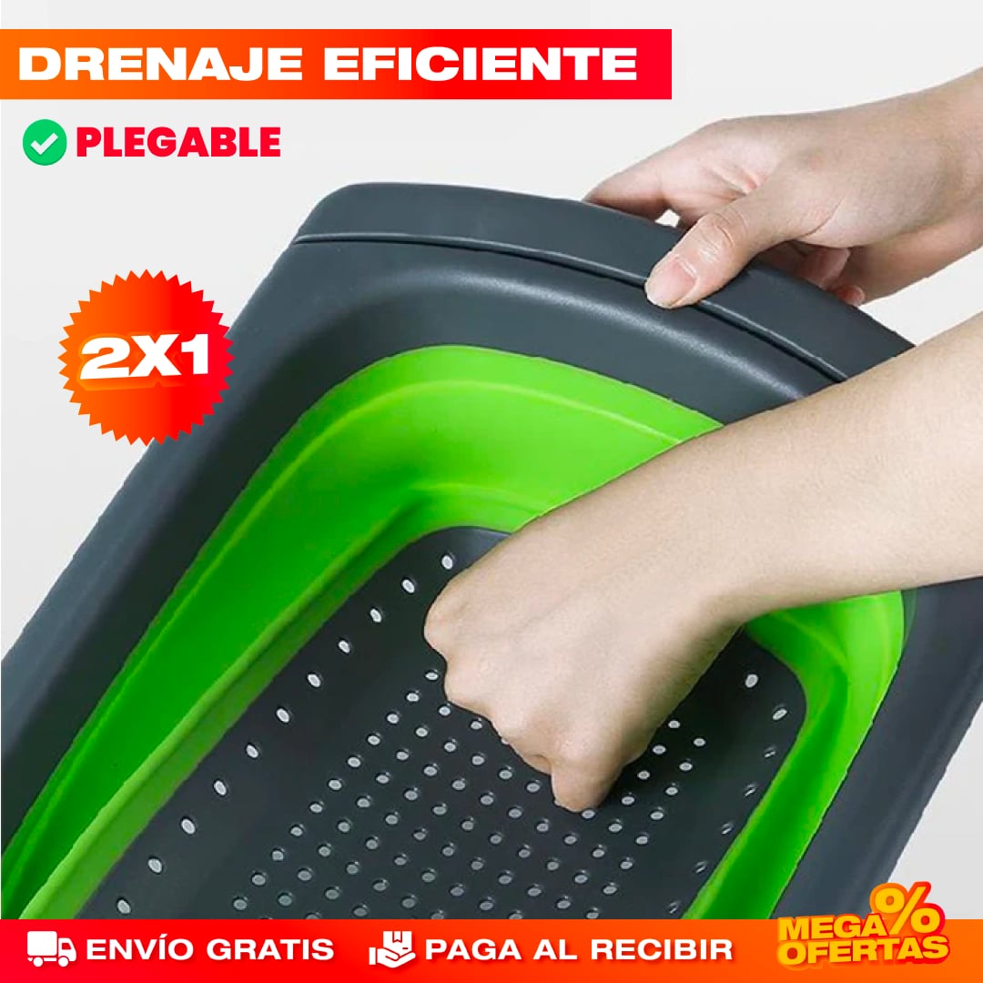PROMO 2X1 COLADOR DE CESTA DRENAJE PLEGABLE