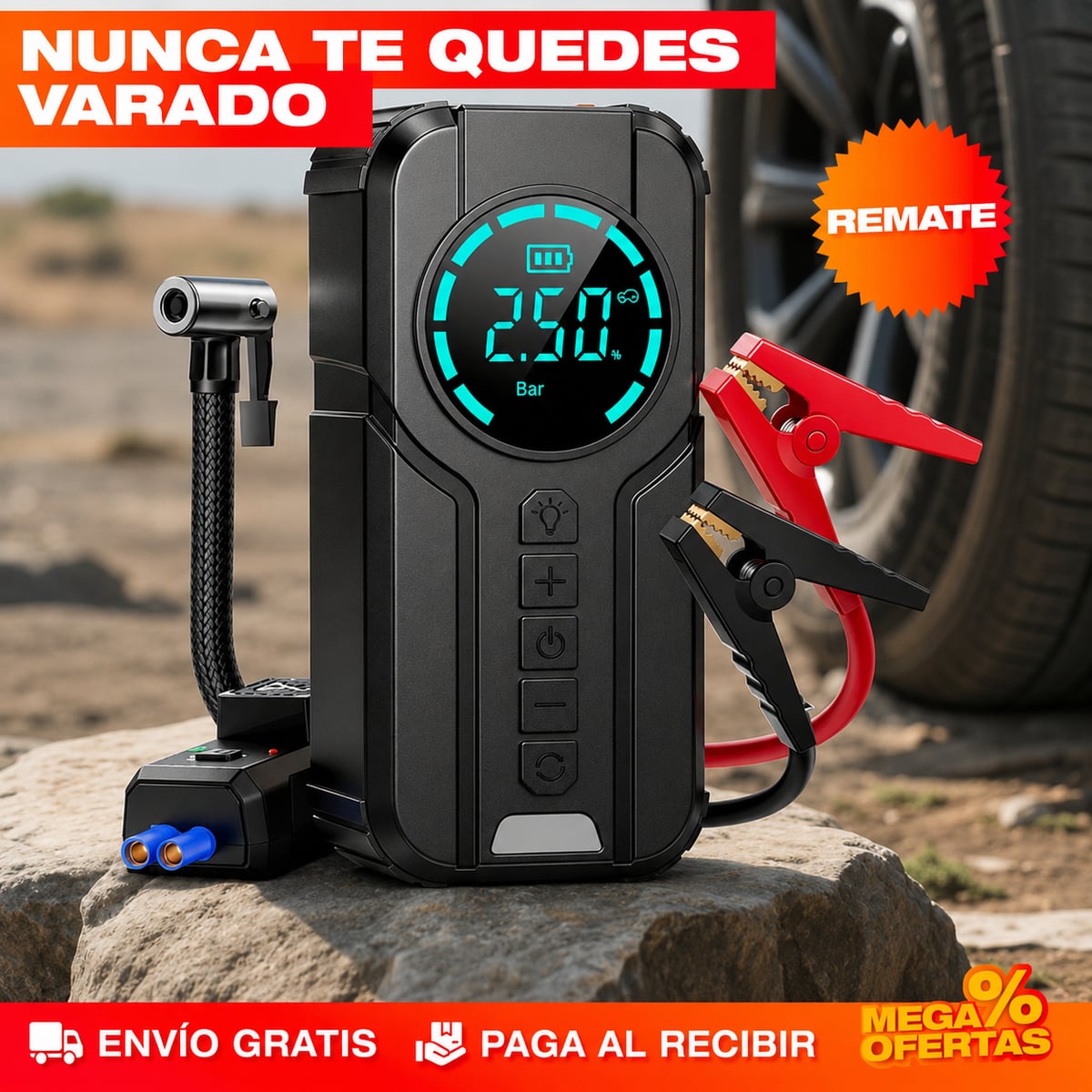 INICIADOR DE CARRO Y COMPRESOR DE LLANTAS