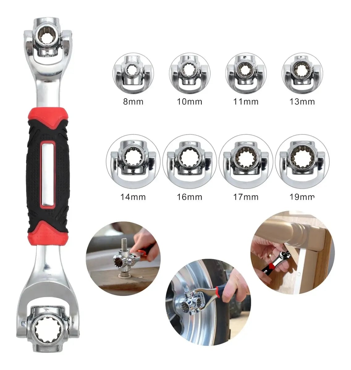 Llave Dado Universal 8 En 1 Giro 360°🔥🔧