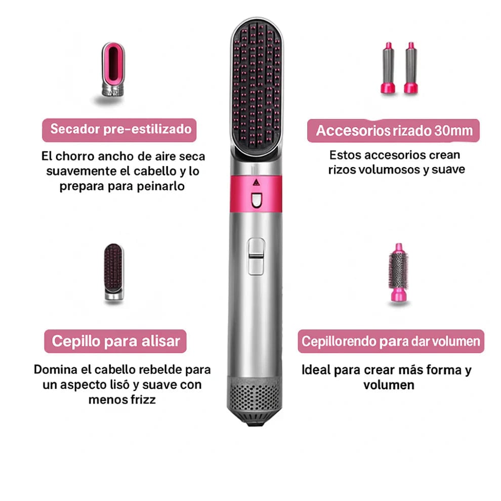 AirGlam™ 💕 Cabello perfecto en minutos – ¡Seca, alisa y riza! ⚡