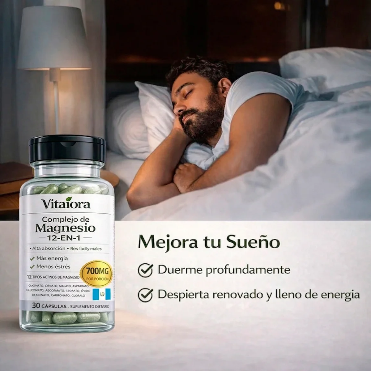Vitaiora™ Complejo de Magnesio – Ayuda a reducir el estrés, mejorar el descanso y recuperar tu energía diaria
