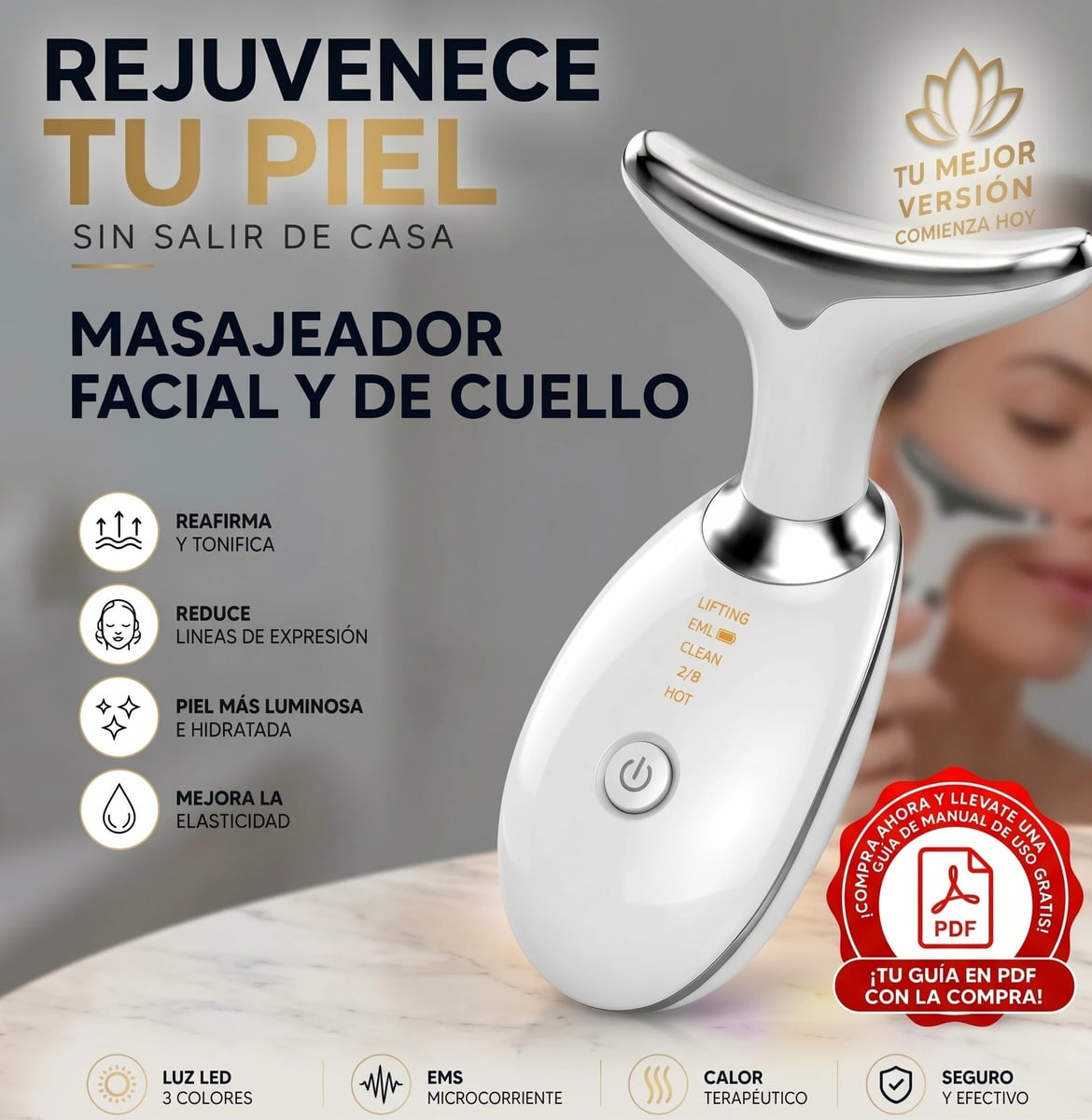LumiLift™ | Masajeador Facial y de cuello
