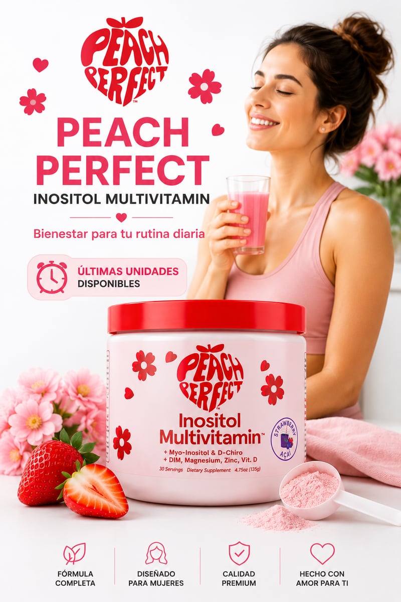 🌸Inositol Peach Perfect — Tu aliado diario para sentirte mejor cada mes