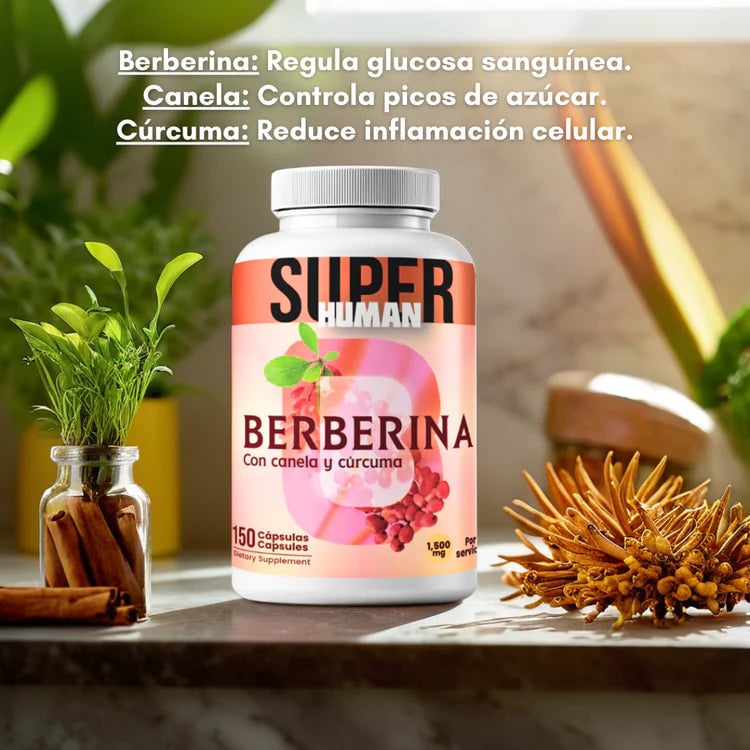 Oferta 2 X 1 Berberina HCL - Equilibrio de la Glucosa y Prevención Diabética con Canela y Cúrcuma ™