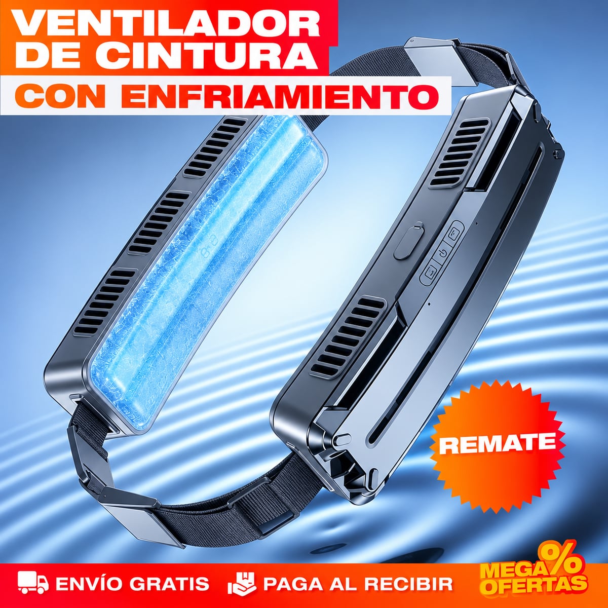 VENTILADOR PORTÁTIL DE CINTURA CON ENFRIAMIENTO