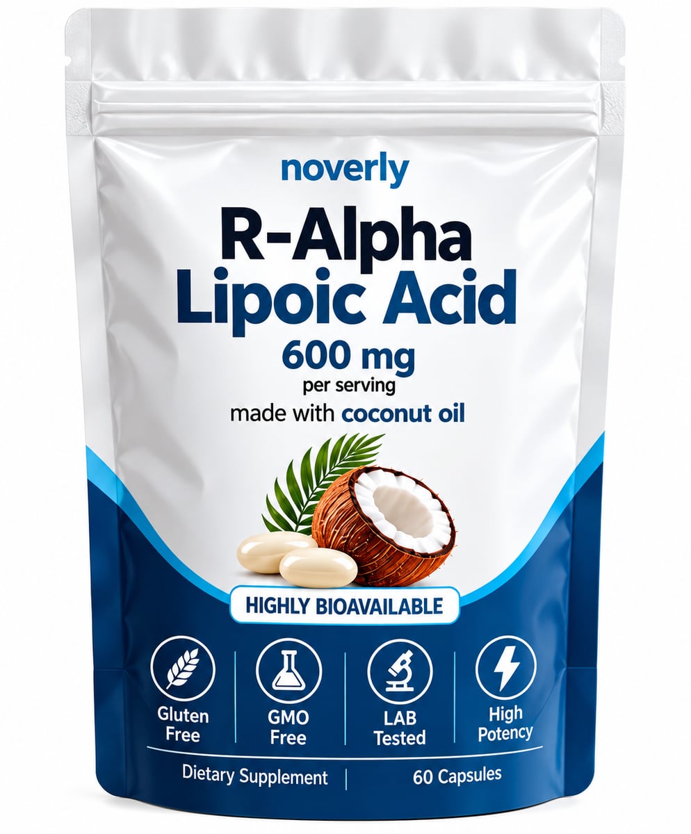 R-Alpha Lipoic Acid 600 mg | Apoyo al Metabolismo, Energía y Bienestar – 60 Cápsulas