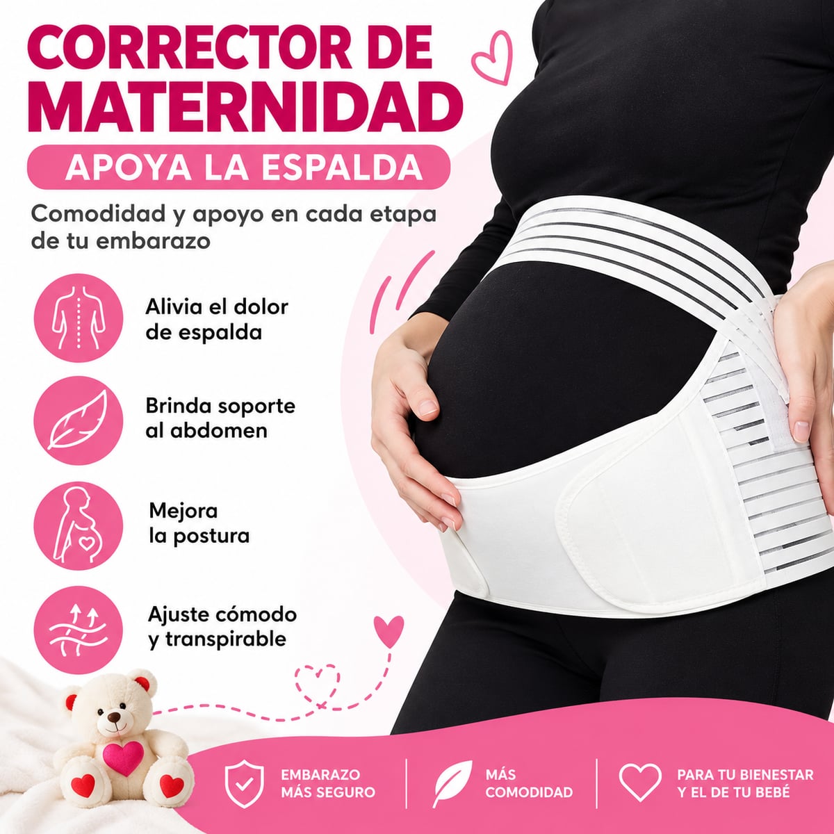💕 ¡Faja de Maternidad – Alivia la Presión en tu Espalda y Disfruta tu Embarazo con Máxima Comodidad!
