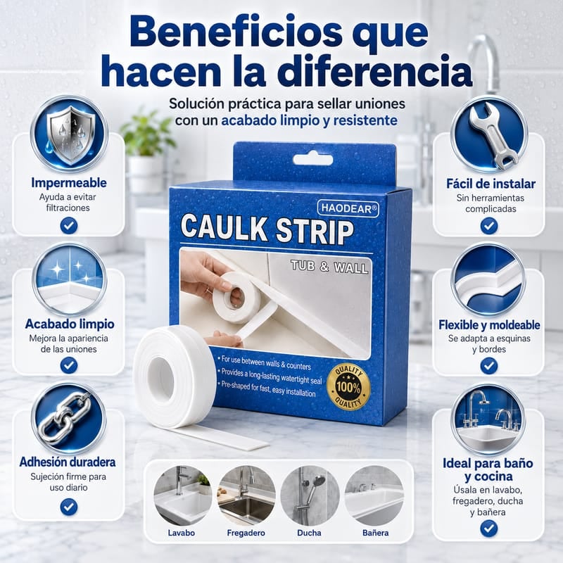 Cinta selladora impermeable -Sella tu baño y cocina hoy