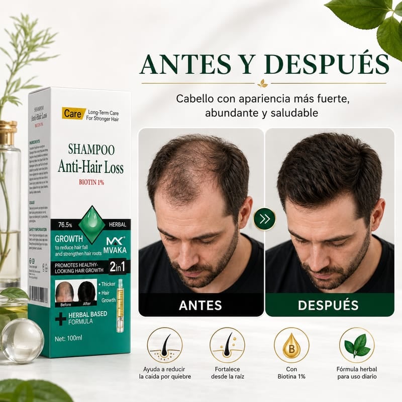 Champú Anti-Caída con Biotina 1% + ENVIO GRATIS