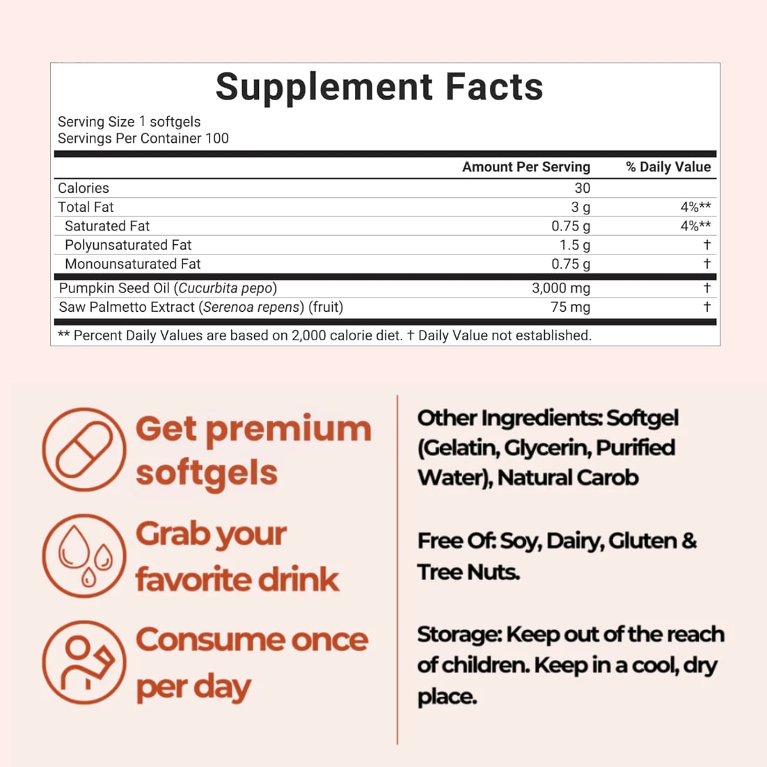 Softgels de aceite de semilla de calabaza Vionera™