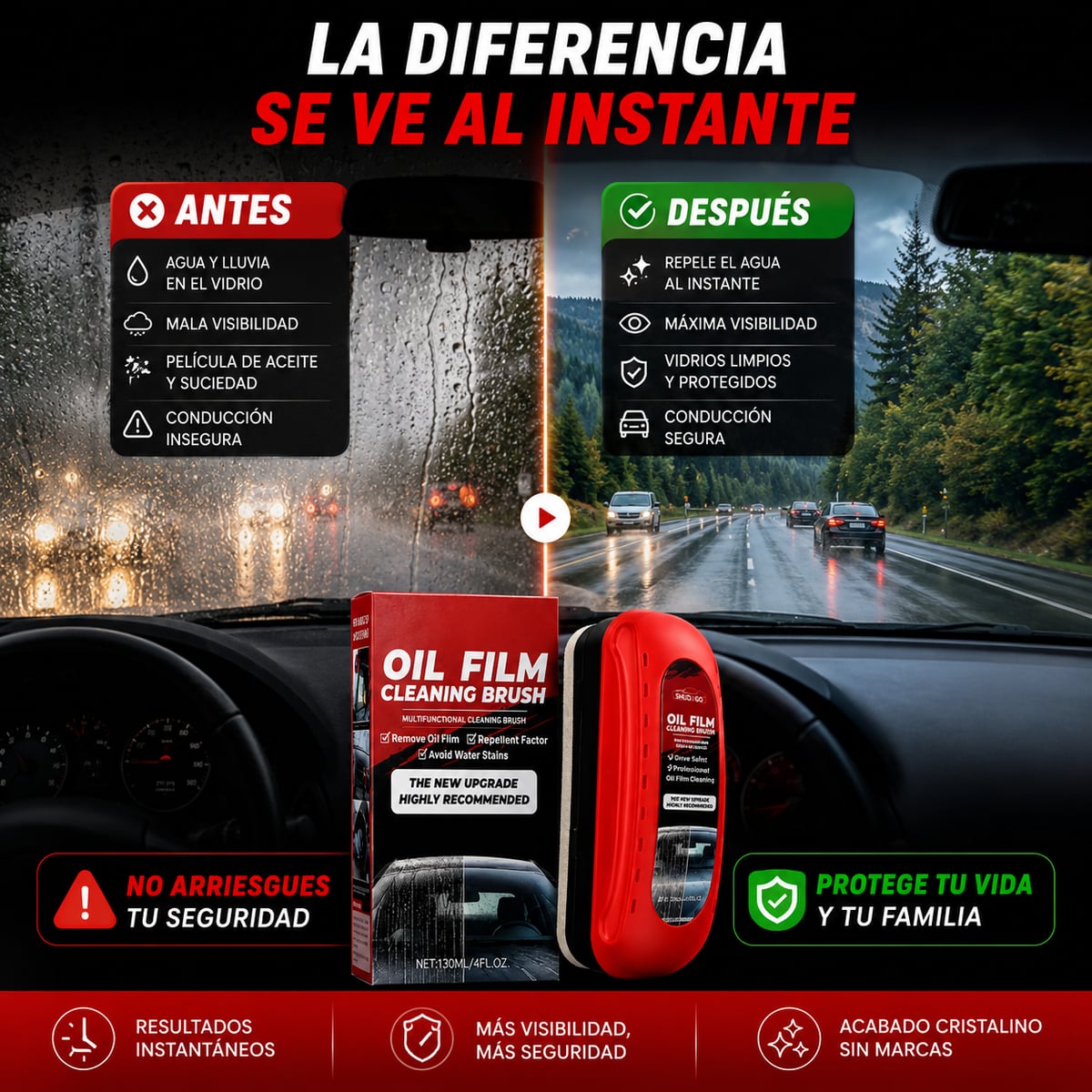 ClearDrive™ Limpiador y Repelente de Lluvia para Vidrios de Auto 🚗 + ENVÍO GRATIS 🚚