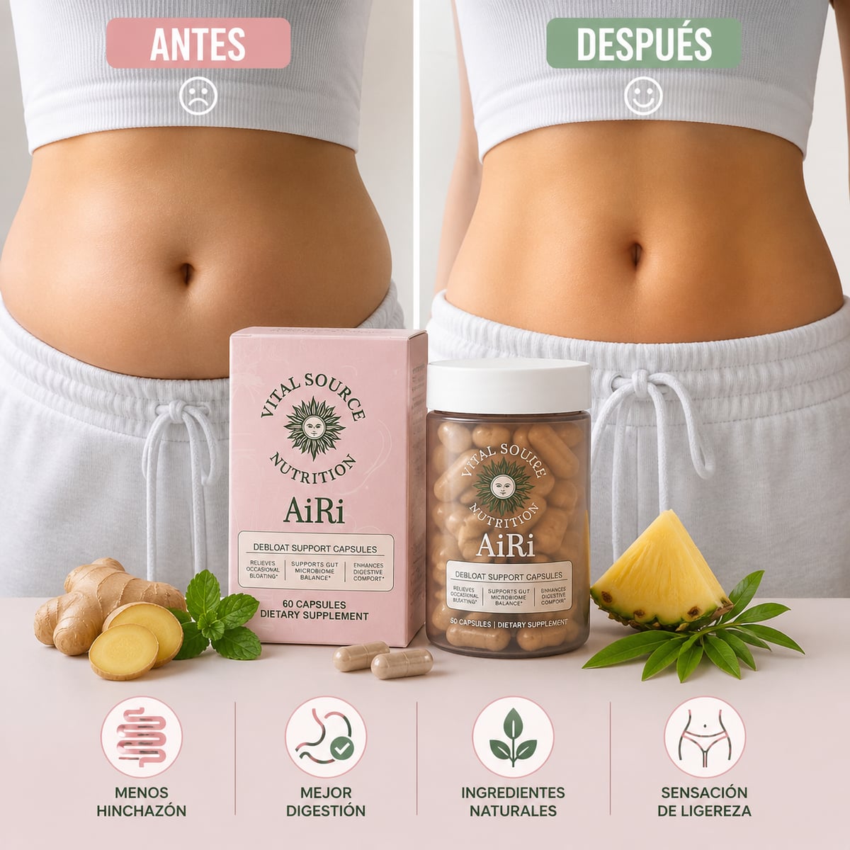 AiRi Debloat™ | Enzimas + Probióticos para una Digestión Ligera y Sin Inflamación