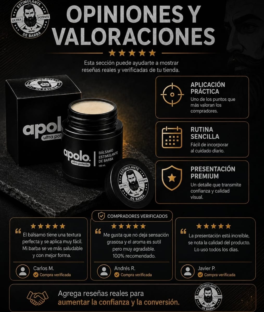 APOLO Ultra Potente | Bálsamo Estimulante para Barba y Bigote 100 mL