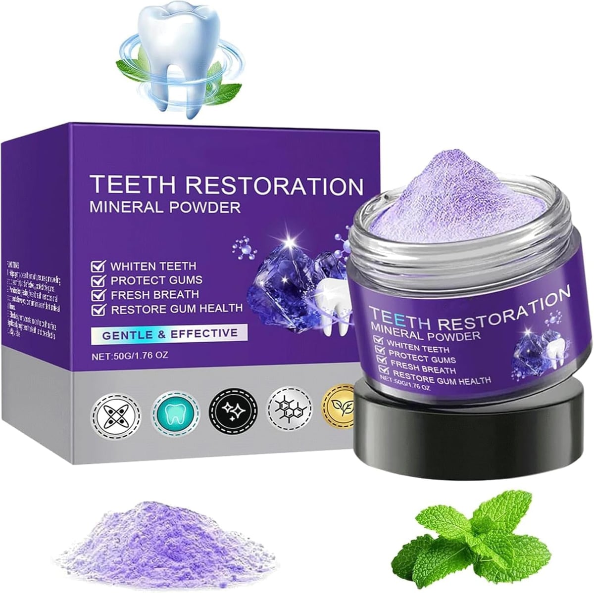 El polvo blanqueador que ayuda a remover sarro, manchas amarillas y bacterias acumuladas para una sonrisa impecable.