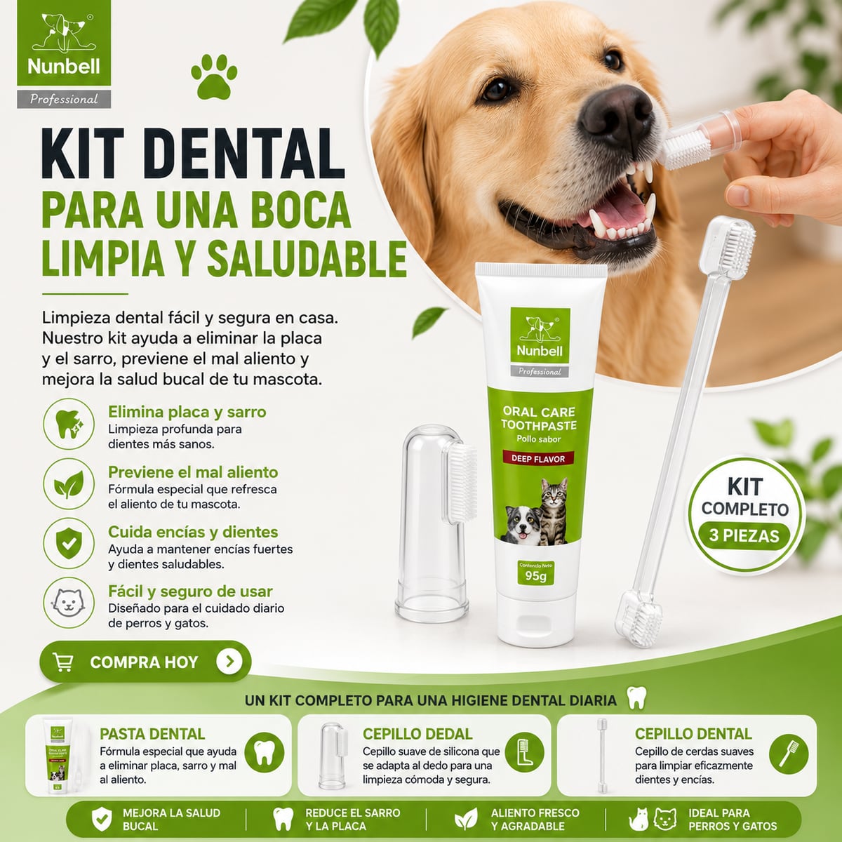 Kit de Higiene Completa Dental y de Oídos para Mascotas 🐶🐱 + ENVIO GRATIS 🎁