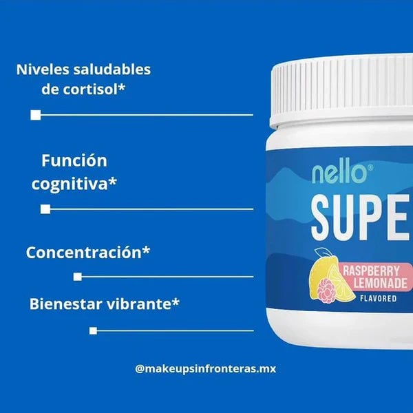 NELLO SuperCalm - Relajante Natural con Ashwagandha y Glicinato de Magnesio que Reduce el Cortisol y Mejora el Enfoque Total + Envío Gratis 🎁