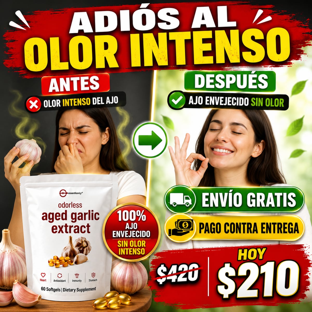 🌿 Ajo Envejecido: bienestar natural para cada día — ¡Envío GRATIS! 🚚✨