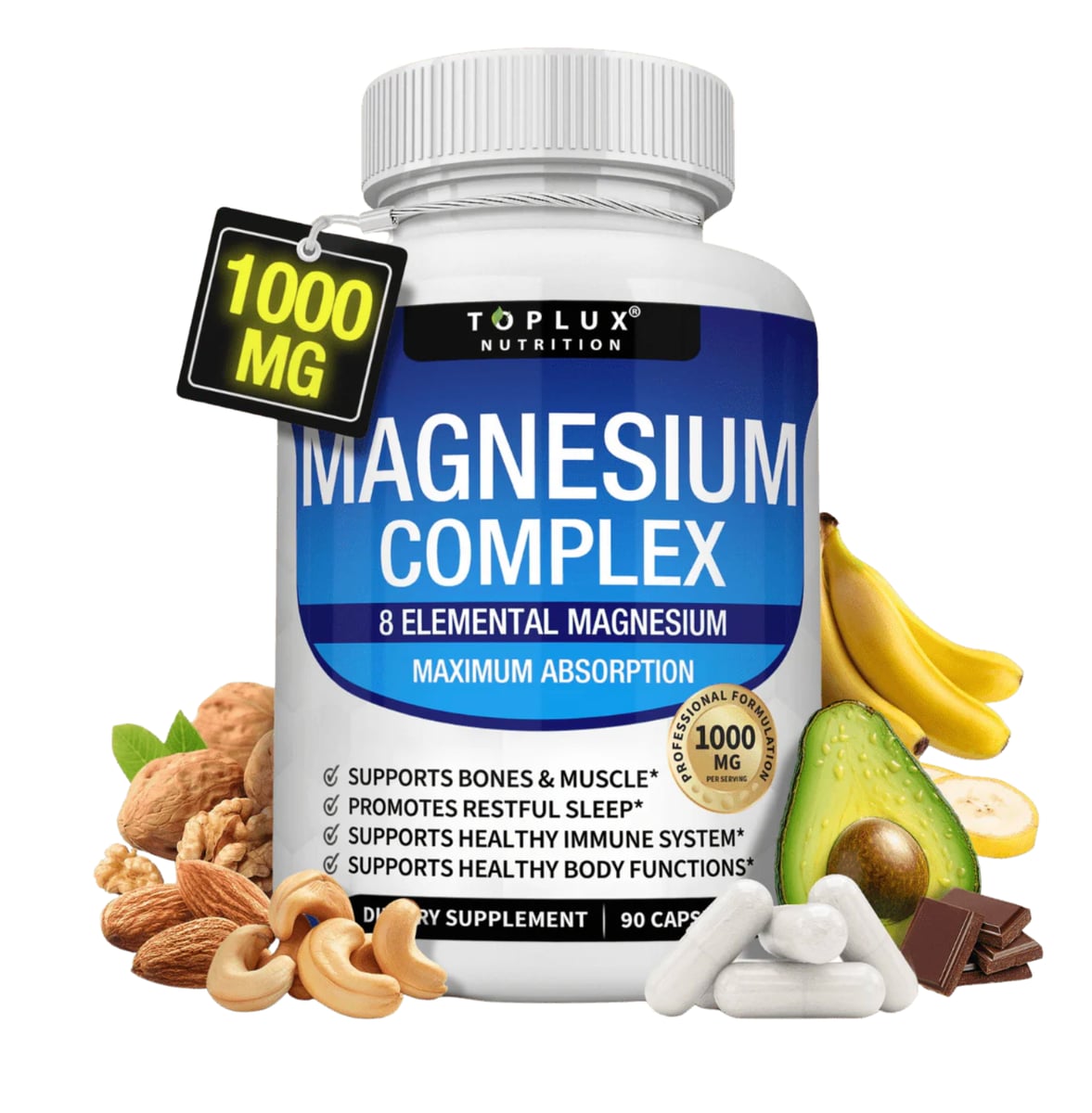 Magnesium Complex™ 8 en 1 – Combate el Estrés, Cortisol y Cansancio