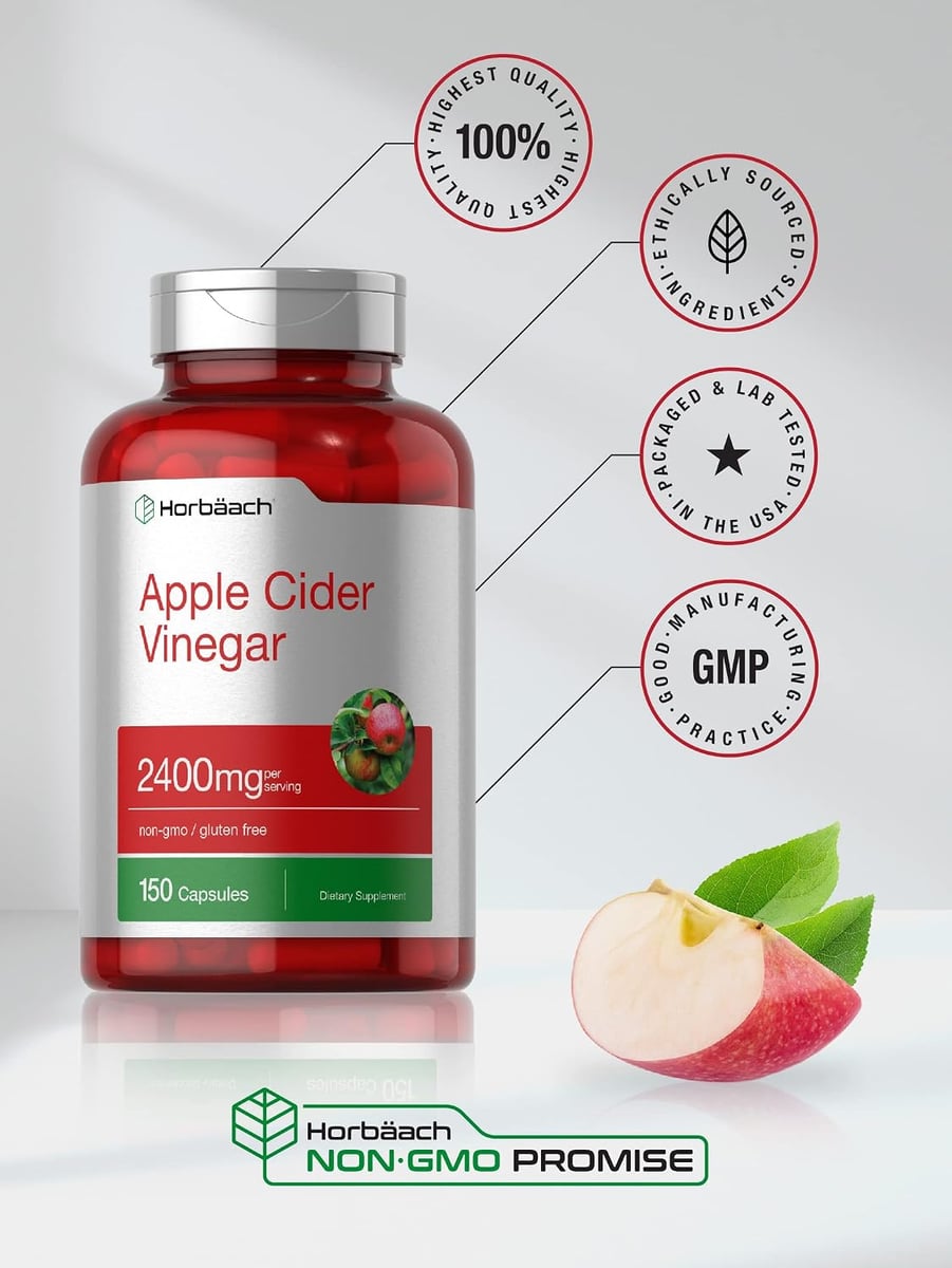 Vinagre de sidra de manzana Horbaach X60 cápsulas