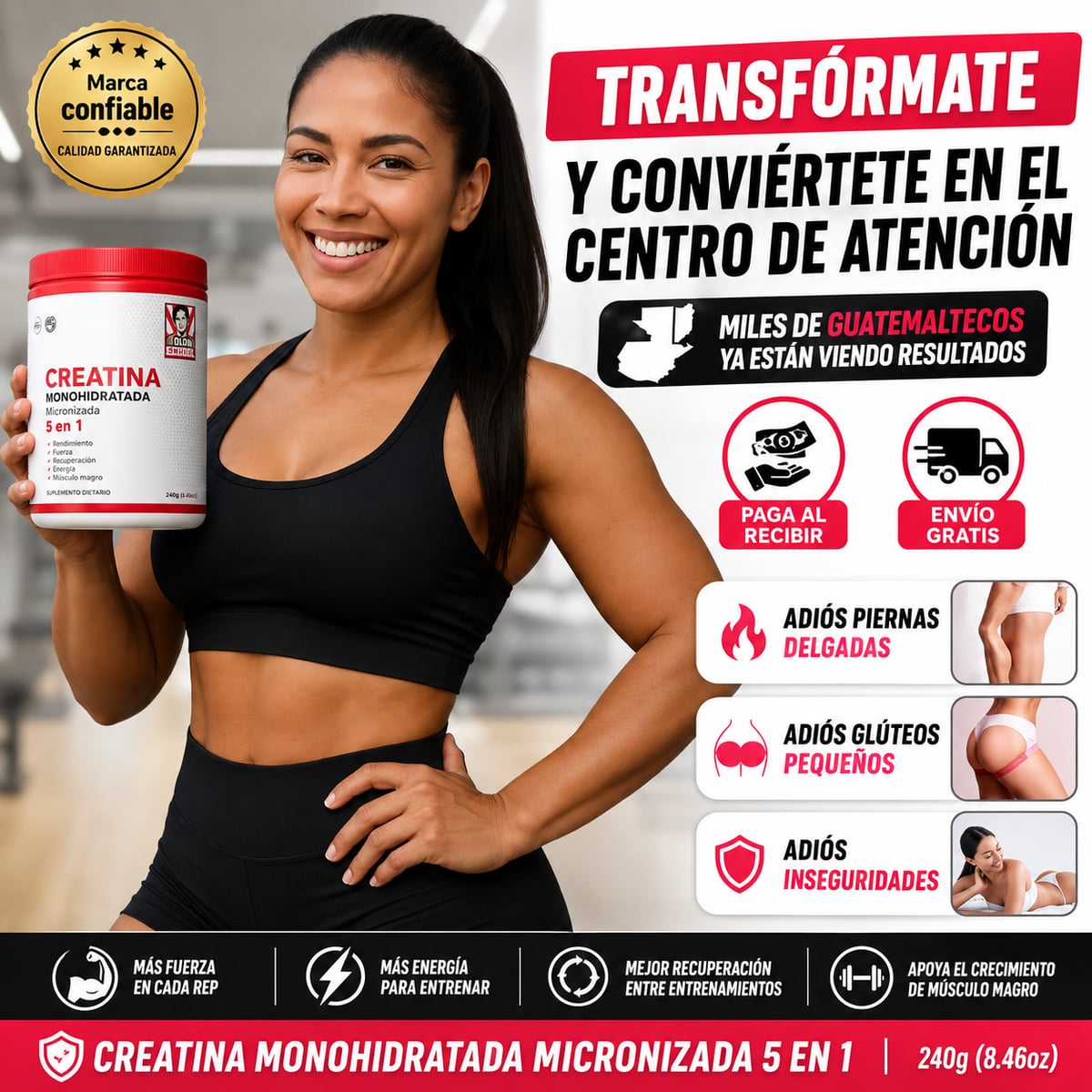 CREATINE MONOHYDRATADA🍑 3 EN 1 (+COLAGENO) + ENVIO GRATIS 🎁